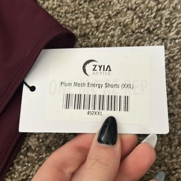 NWT ZYIA Plum Mesh Energy Shorts - Picture 2 of 3